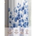 thumbnail image 3 of Elegant Leaf Sheer Curtains for Living Room Bedroom Blue Leaves Summer Botanical Plants Sheer Curtains 72 Inch Long 2 Panels Set Light Filtering Curtain Window Treatments Drapes for Dining Room, 3 of 6