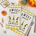 thumbnail image 3 of Summer Gnomes Microfiber Kitchen Towel, Yellow Plaid Sweet Bee Spring Floral Soft Absorbent Dish Towels, Quick Drying Washable Dishcloths for Kitchen Cleaning, Drying Dishes, 18x28 Inches, 3 of 9