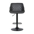 thumbnail image 3 of Toby Gray Faux Leather Adjustable Height Swivel Black Wood and Metal Bar Stool, 3 of 7