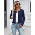 thumbnail image 2 of Carlikeit Women's Cropped Cardigan Sweater 2026 Button Down Knit Bolero Shrug Long Sleeve Lightweight Cardigan for Dresses, Office, Travel and Casual Wear, 2 of 11