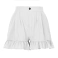 thumbnail image 2 of Mujer Pantalones cortos de verano Cierre de botones Volantes Dobladillo Piernas anchas Casual Pantalones cortos para uso diario, 2 of 6