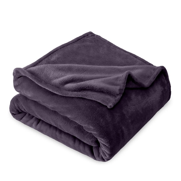 Bare Home Manta de Felpa Polar de 300 G/M², Microfibra Mullida, Suave y Afelpada, Tamaño Matrimonial/queen, Color Berenjena