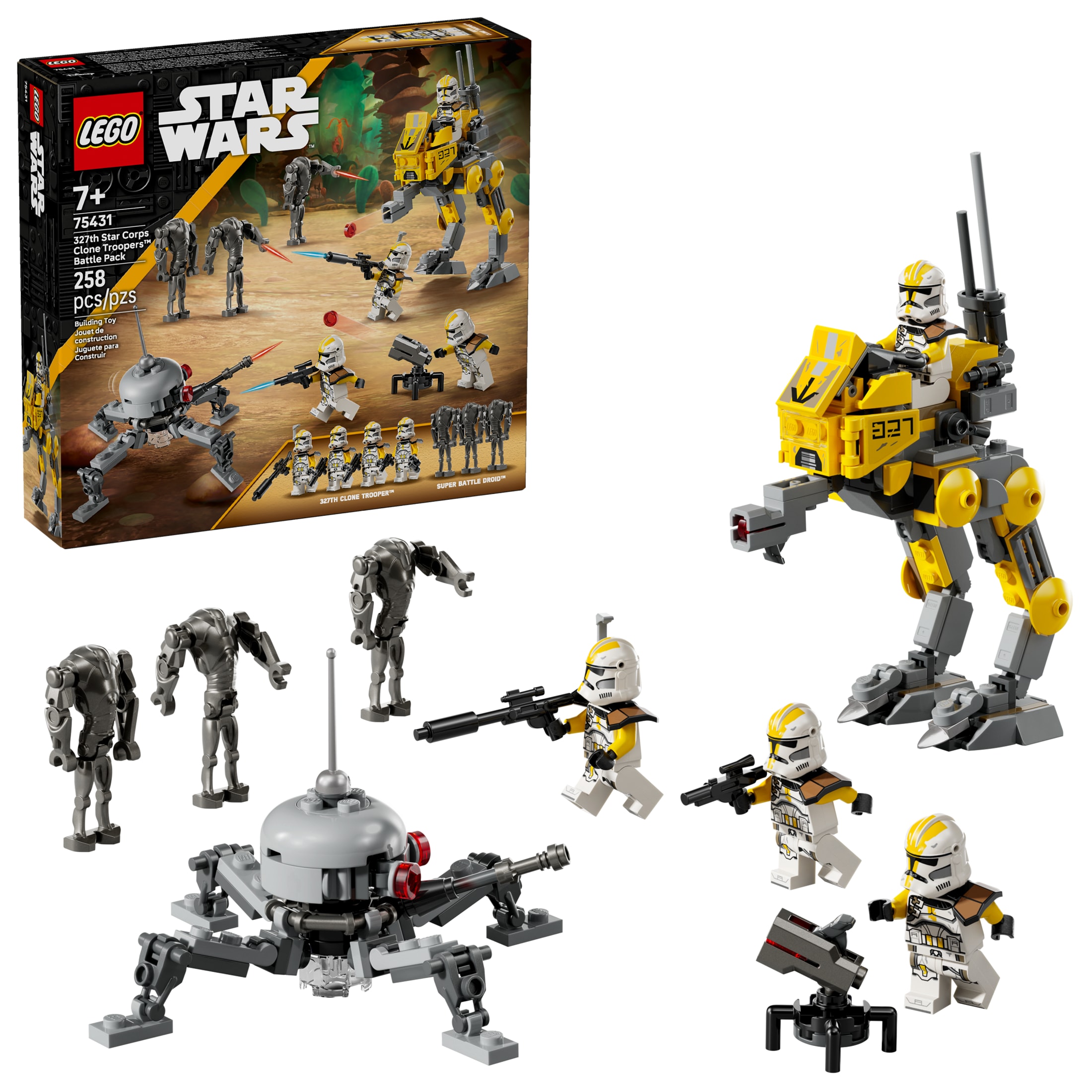 LEGO Star Wars 327th Star Corps Clone Troopers Battle Pack Building Toy - Pretend Play Set for Boys & Girls, Ages 7+ - Gift for Birthdays - Collectible Model Kit & Kids Room Decor - 75431