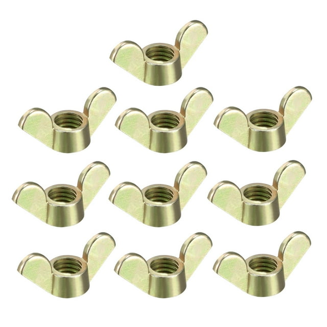 Unique Bargains M8 Wing Nuts Zinc Plated Fasteners Parts Butterfly Nut Bronze Tone 10pcs