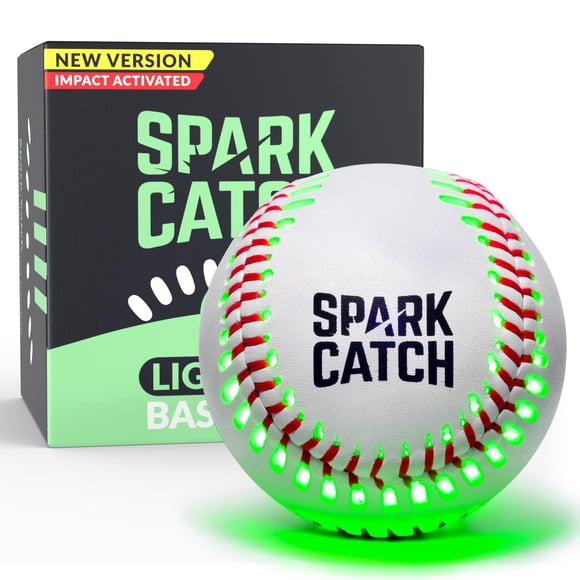 Pantalla LED de béisbol Spark Catch que brilla en la oscuridad para niños, color verde neón