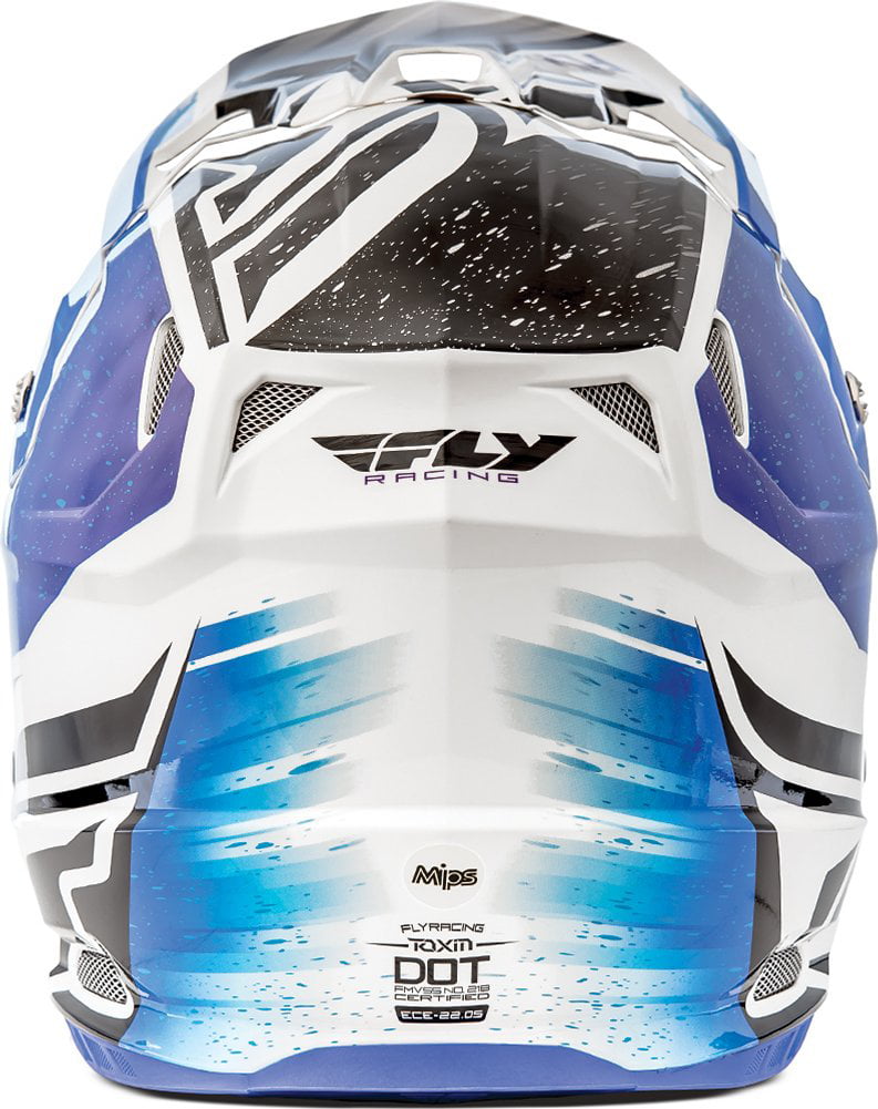 X-Small White/Yellow/Blue XS Fly Racing 2018 TOXIN Resin MIPS Helmet