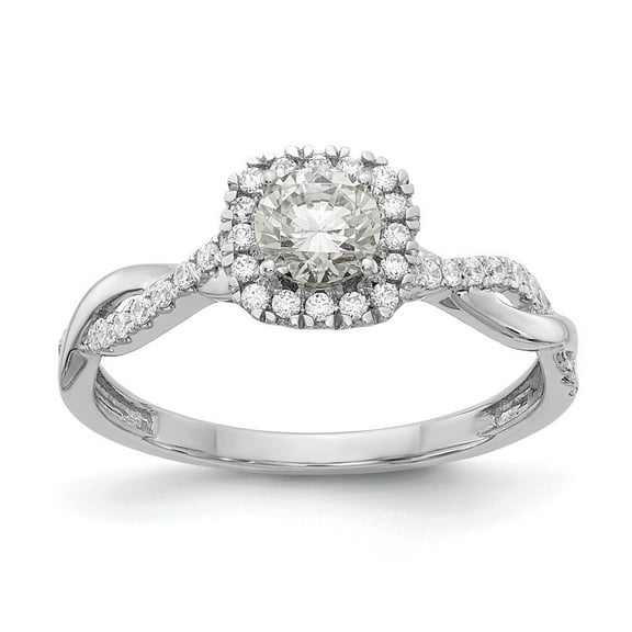 Auriga Fine Jewelry 14K White Gold Eternal Promise Lab Grown Diamond Halo Ring for Women Size 7 (Carat: 0.62cttw, Clarity: SI2, Color: GH)