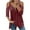 Wine, variant on Giftesty Womens Plus Size Women Casual Lace Half Sleeve V-Neck Zipper Hollow Out T-Shirt Blouse Tops