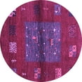 thumbnail image 1 of Ahgly Company Indoor Round Abstract Purple Contemporary Area Rugs, 8' Round, 1 of 4