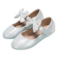 thumbnail image 6 of newwalpole Toddler/Little Kid Girl's Angela Dress Mary Jane Ballet Flats Bow Flower Girl Wedding Party Ballerina Flat Shoes Silver for Size 3, 6 of 6