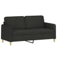 thumbnail image 5 of vidaXL 2 Piece Sofa Set with Cushions Black Fabric, 5 of 6