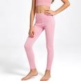 thumbnail image 6 of Duqingm Girls Leggings with Pockets Athletic High Waisted Kids Workout Active Dance Running Yoga Pants (Pink,7-8 Years), 6 of 6