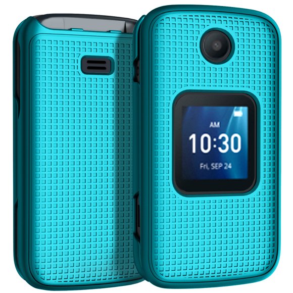 Étui pour Téléphone Alcatel Go Flip 4 / TCL Flip Pro, Étui Protecteur Rigide Mince Nakedcellphone avec Texture à Grille - Sarcelle Menthe