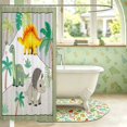 thumbnail image 3 of Manfei Cute Cartoon Dino Animals Shower Curtain 72Wx84L,Kawaii Palm Tree Heart Bathroom Shower Curtain, 3 of 5