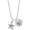 thumbnail image 1 of Delight Jewelry Silvertone Wish Star Silvertone Script Initial Disc - V - Charm Necklace, 20"+3", 1 of 4