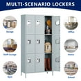thumbnail image 4 of AUHUP Metal Locker for Employees with Hooks, Industrial Steel Storage Locker for School Gym Home Office Staff, Gray-9 Doors Metal Storage Cabinet, 4 of 9