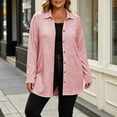 thumbnail image 6 of Plus Size Women's Collared Button Front Cardigan, Lightweight Loose Mid Length Outerwear for Daily Casual XXL, 6 of 8