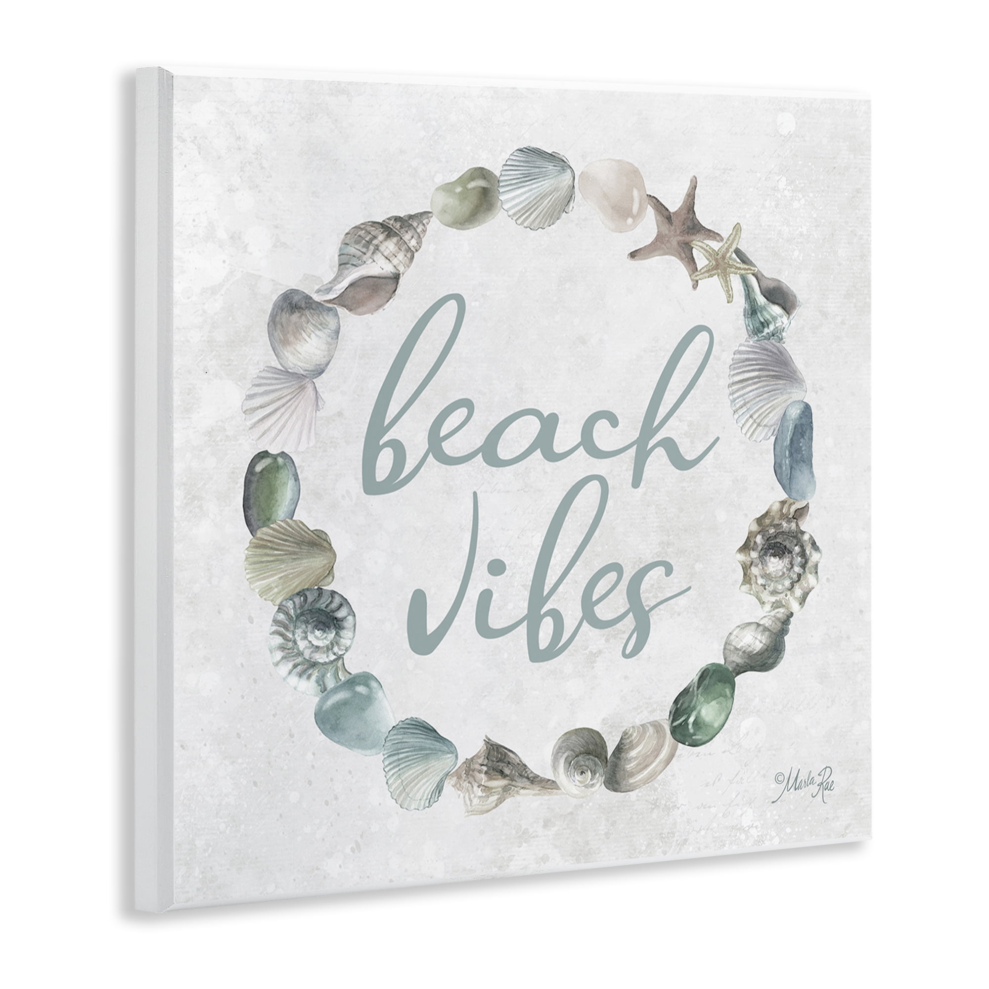 Stupell Industries Beach Vibes with Shells Animals & Insects Painting Unframed Art Print Wall Art, 12 x 12