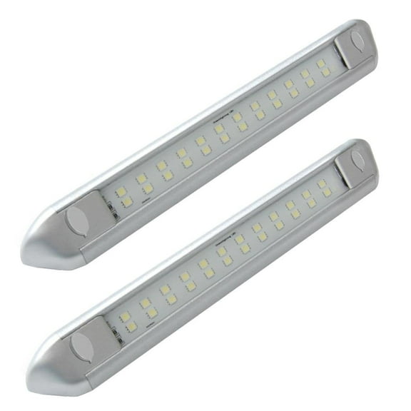 Dream Lighting 10" LED Awning Light, 12Volts, Cool White, 350LM, Silver Shell, Waterproof, RV Trailer Truck Exterior Light Fixture, Pack of 2