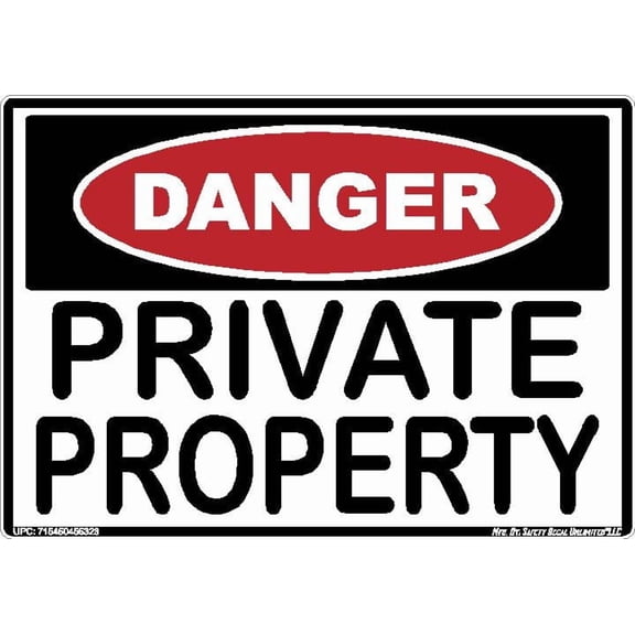 Notice Private Property Do Not Enter Animal Gun Protection Injury Death Warning Black Red White Rectangle Label Sticker Decal Made in America (5" x 7")