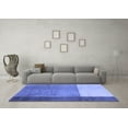thumbnail image 3 of Ahgly Company Machine Washable Indoor Rectangle Abstract Blue Modern Area Rugs, 2' x 5', 3 of 4