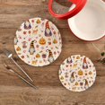 thumbnail image 2 of GZHJMY 2PCS Cute Gnomes and Pumpkins Leaves Trivets Pot Holders Set and Placemats Set, Hot Pads, Table Mats for Cooking and Baking, Cotton Braided Hot Pads, 7.09"+9.45", 2 of 7