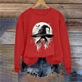 thumbnail image 4 of Cmfcve Women's Witch Shirt Halloween Long Sleeve Activewear Sweatshirt Vintage Graphic Sports Blouse, 4 of 4