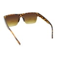thumbnail image 4 of Mens Half Rim Flat Top Rectangle Horn Rim Hipster Sunglasses Tortoise - Brown, 4 of 4