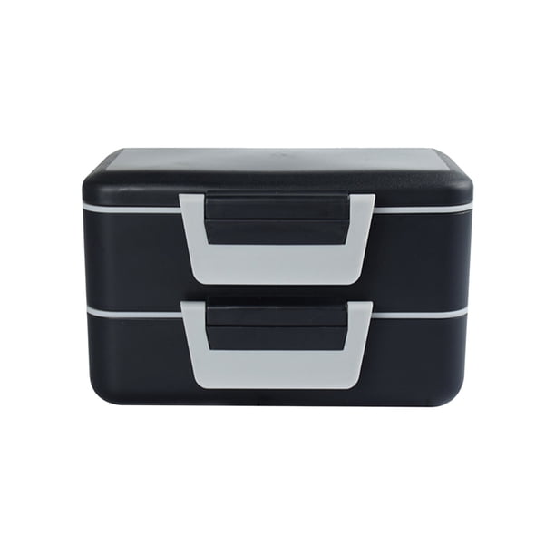 Plastic And Stainless Steel Double Lunch Box Microwave Lunch Box High Color Value And Large Capacity Office Worker Sealed Lunch Box