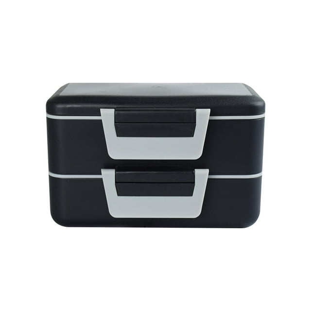 Stainless Steel and Plastic Lunch Box with Heat Insulation, Double-Layer Design for Office Meals, Portable Handle and Anti-Spill Technology