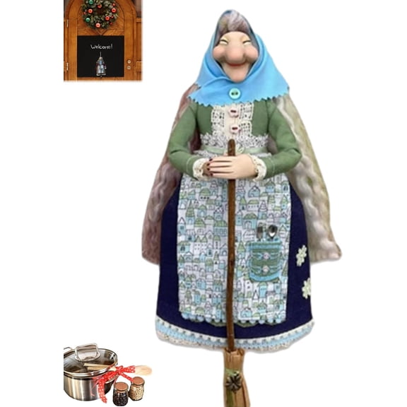 Handmade Kitchen Witch Doll, Kitchen Witch Doll for Good Luck, Home Decoration for Mom or a Friend Who Loves to Cook (Style C)