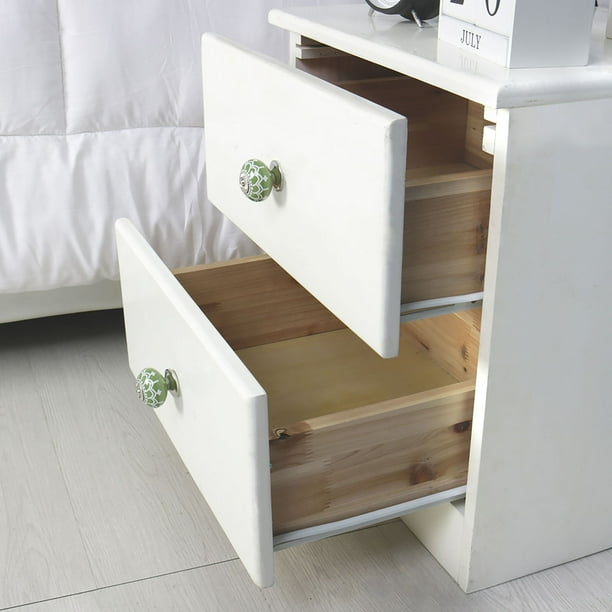 Pomo Vintage de Cerámica Tirador Redondo para Cajón Armario Zapatero Mueble Tocador 2pcs, Verde
