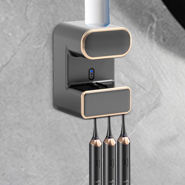 Dispensador eléctrico de pasta de dientes Macarena montado en la pared Negro