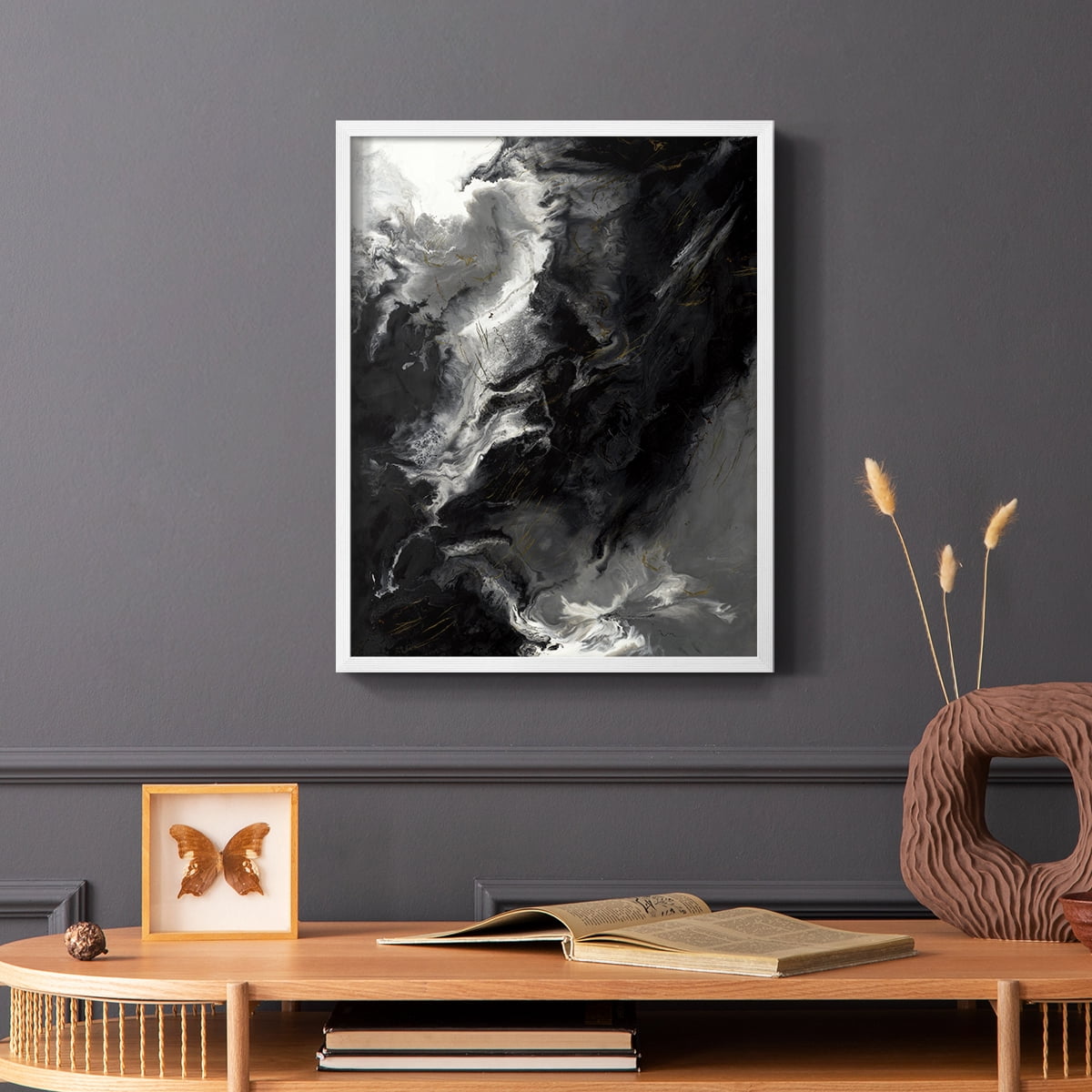 Changes Framed Print in White Solid Wood Framed Print No Nail Hanging