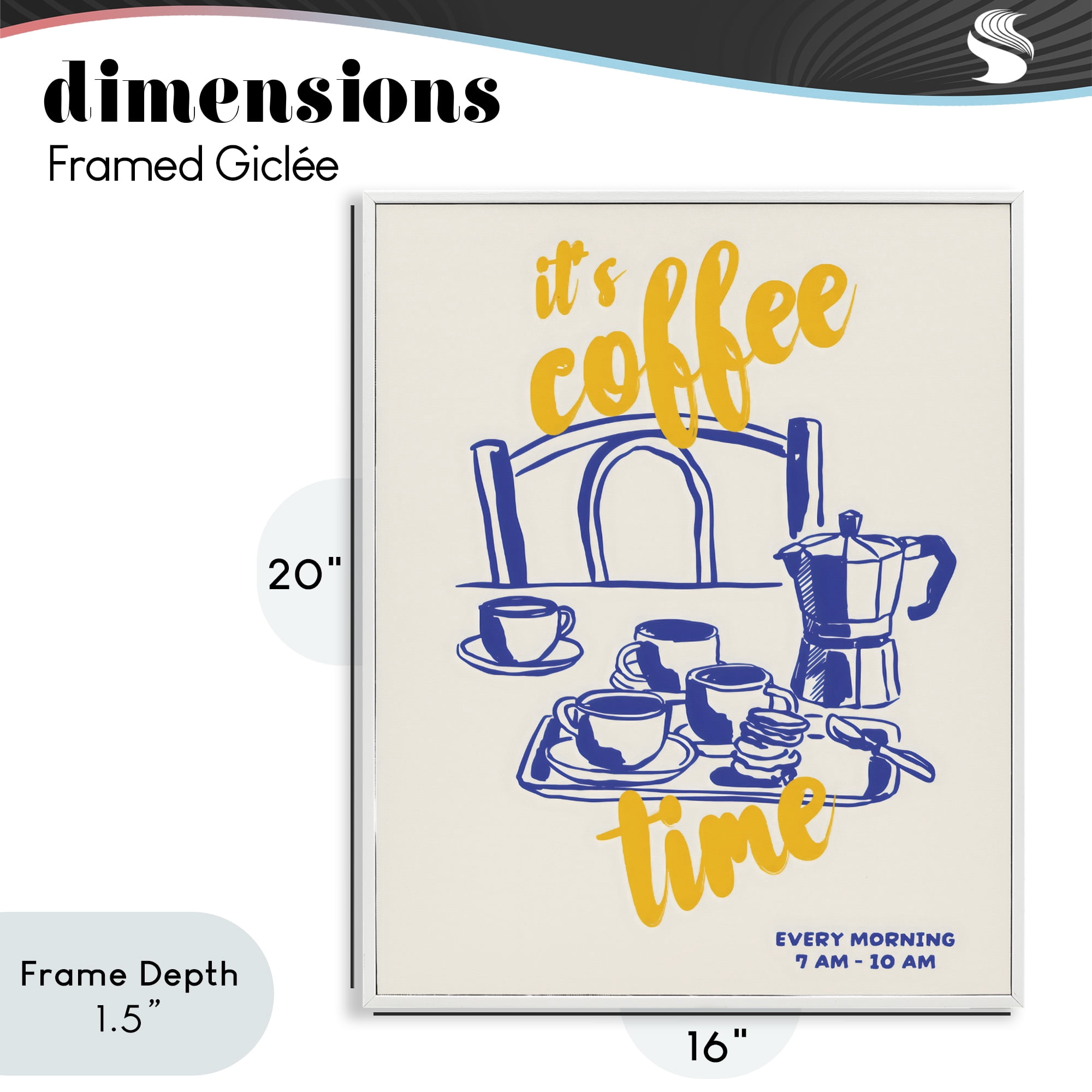 Stupell Industries It's Coffee Time Breakfast Ritual White Framed Giclee Art, design by The Prints Vibe