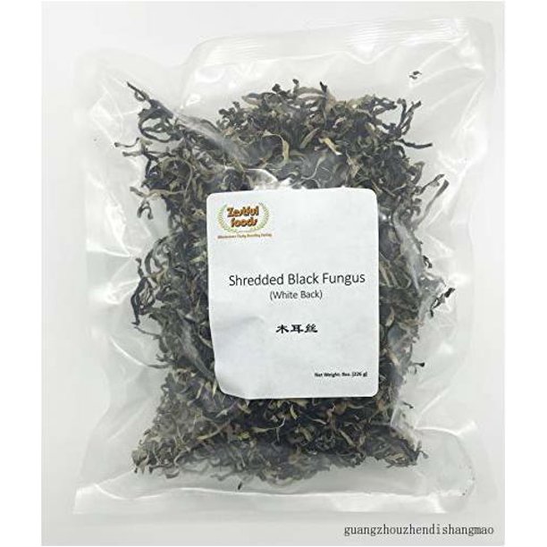 Shredded Dried Black Fungus (Wood Ear Mushrooms) 8 Oz, NonGMO, Vegan