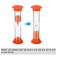 thumbnail image 4 of Uxcell 3 Minute Sand Timer, 4pack Small Sandy Clock, Count Down Sand Glass Orange, 4 of 5