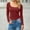 Wine, variant on Hrsba Women's V Neck Pullover for Fall Winter,Women Casual Tops Solid Color Round Neck Raglan Sleeve Ribbed Knit Short Length Upper Garment