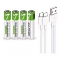 thumbnail image 1 of Paquete con 4 Pilas AAA 1.5v Recargables USB C 750mWh Carga Rápida HYGE, 1 of 11
