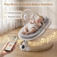 thumbnail image 6 of Electric Baby Swing for Newborn with Remote Control, Bluetooth, 5 Swing Speeds, Timer, 10 Lullabies, Interactive Toys, Side to Side Swing, Beige, 6 of 7