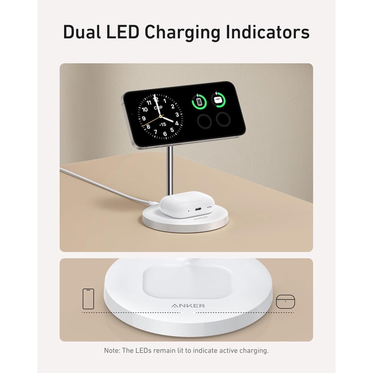 Anker MagSafe Compatible MagGo Charger Stand, 2-in-1 Wireless Charging  Station, Qi2 Certified 15W Max Charging, Compatible for iPhone ...