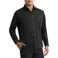 thumbnail image 4 of INSPIRE CHIC Mens Dress Shirts Solid Long Sleeve Regular Fit Formal Business Button Down Formal Shirts XL Black, 4 of 5