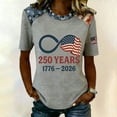 thumbnail image 2 of Youpwaven Women's USA 250th Anniversary T-Shirt, Patriotic Infinity American Flag Graphic Top, 1776-2026 Independence Day Round Neck Tee, 250 Years Celebration Shirt, 2 of 5