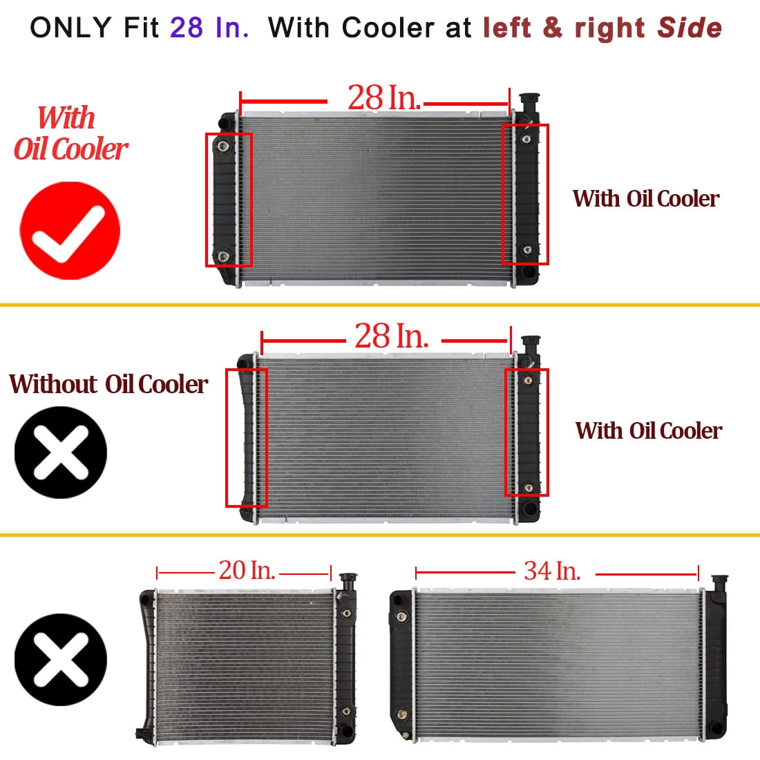 LEDKINGDOMUS Radiator for 1996-1999 Chevrolet C1500/C2500/K1500/K2500 GMC C1500/C2500/K1500/K2500 5.7L L31 OEM 52469674/CU1790 (No Cap Included)