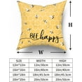 thumbnail image 6 of Summer Bee Pillow Covers Set of 2-16x16inch Bee Happy Bee Kind Decorative Square Pillowcases- Yellow Honeycomb Farmhouse Throw Cushion Cover for Sofa Couch Indoor Outdoor Living Room, 6 of 6