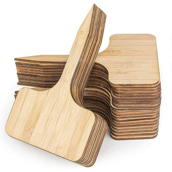 50PCS Bamboo Plant Flower Labels Word T-Tags Garden Home Stake Decor Marker Tool,Plant Markers for Outdoor Garden, Seedlings, Flowers, Vegetables, and Herbs