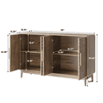 thumbnail image 4 of Tcbosik Storage Cabinet with 4 Doors, 55" Modern Buffet Sideboard, Coffee Bar Cabinet with Adjustable Shelves, Accent Cabinet for Living Room, Dining Room, Hallway, Entryway, Walnut, 4 of 7