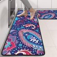 thumbnail image 2 of Kitchen Rugs Sets Of 2,Blue Pioneer Flower and Paisley Pattern Anti Fatigue Kitchen Mat Rugs Non Slip Washable,Decorative Kitchen Floor Mats for Kitchen,Sink,Laundry,17"x47"+17"x47", 2 of 5