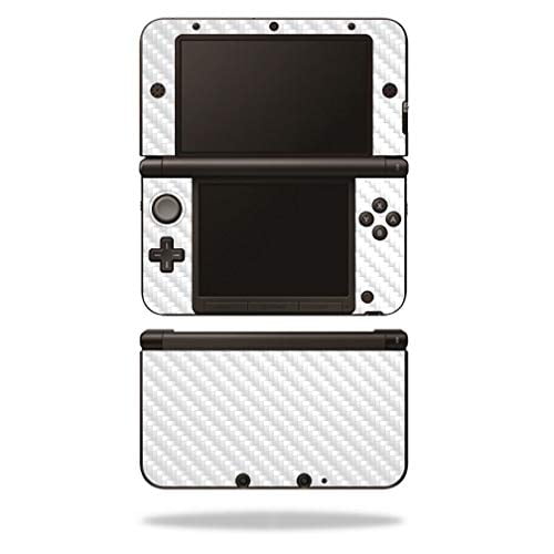 MightySkins Carbon Fiber Skin for Nintendo 3DS XL Original (2012-2014) - White | Protective, Durable Textured Carbon Fiber Finish | Easy to Apply, Remove, and Change Styles | Made in The USA