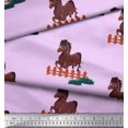 thumbnail image 2 of Soimoi Tissu Georgette Viscose Motif Cheval Enfants Tissu au Mètre 42 Pouces de Large, 2 of 3